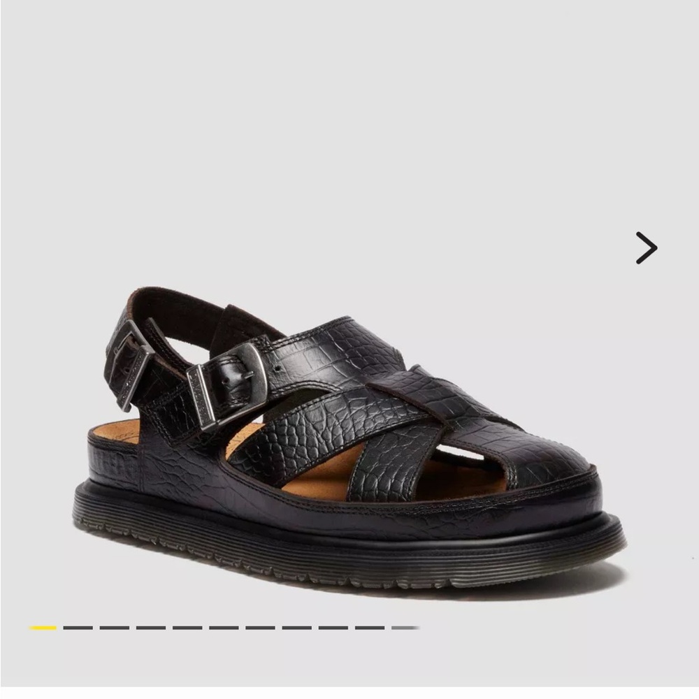 Dr. Martens Archive Black Croc Fisherman Sandals